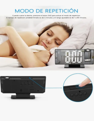 Modo de repeticion snooze ajustable de 1 a 60 minutos